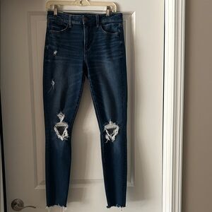 American Eagle  Dark Blue Distressed Hi-Rise Jegging Jeans  Size 6